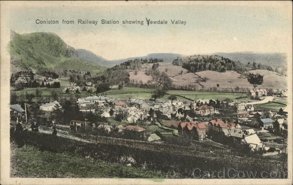 Coniston from Railway Station Showing Yewdale Valley United Kingdom