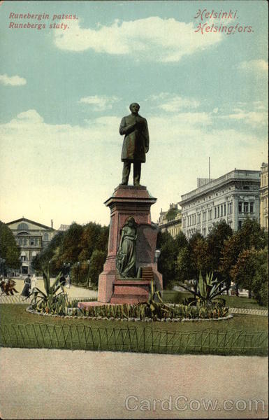 View of Runeberg's Statue Helsinki Finland