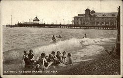 Bathing at South Parade Postcard