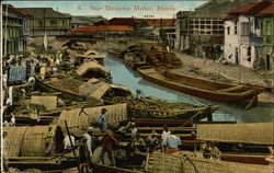 Boats near Divisorio Market Postcard