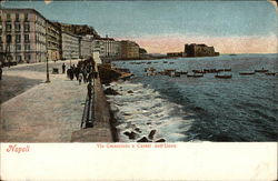 Via Caracciolo e Castel dell'Uovo Postcard