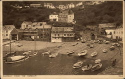 Town from the Harbour Clovelly, England Postcard Postcard