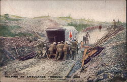 Helping an Ambulance Through the Mud Postcard