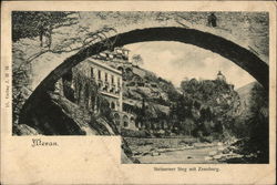Steinerner Steg mit Zenoburg Postcard