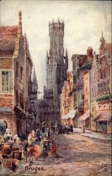 Market Place Bruges, Belgium Benelux Countries Postcard Postcard