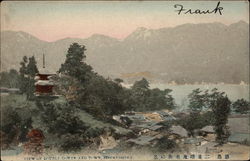 View of double-tower and town, Itsukushima Hatsukaichi, Japan Postcard Postcard