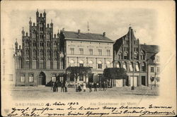 Alte Giebelhauser am Markt Greifswald, Germany Postcard Postcard
