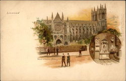 View of Westminster Abbey With Inset of Poet's Corner Postcard