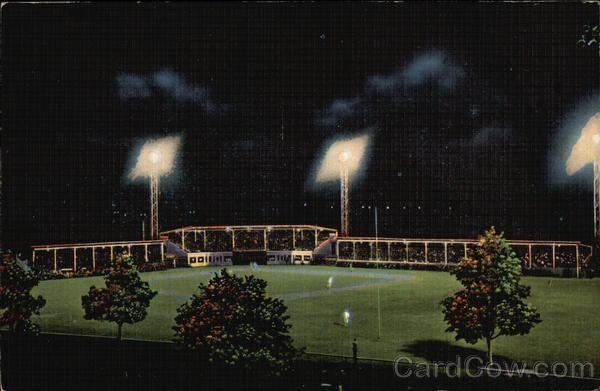 A View of the Armco Baseball Field at Night Middletown Ohio