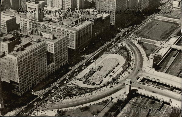 Aerial View of Michigan Avenue Chicago Illinois