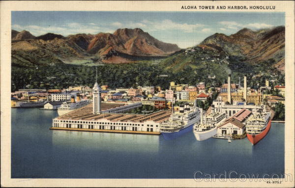 Aloha Tower and Harbor Honolulu Hawaii