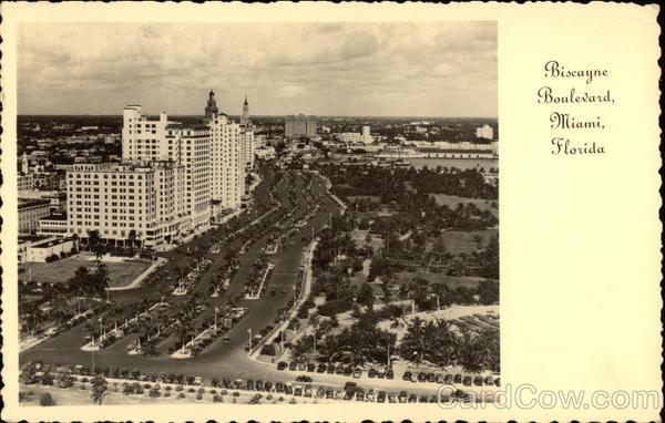 Biscayne Boulevard, Looking North Miami Florida