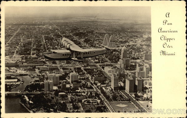 A Pan American Clipper Over Miami Florida