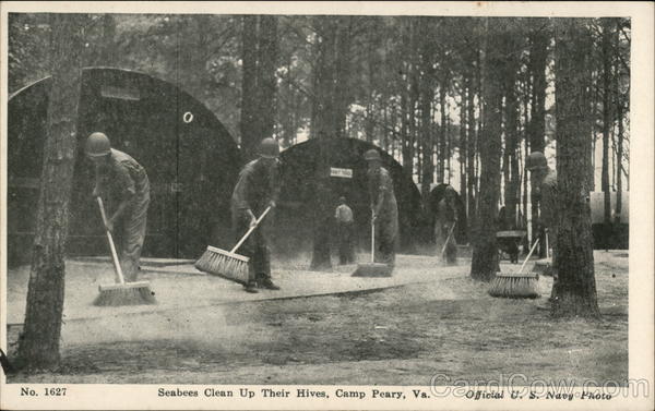 Seebees Clean Up Their Hives Camp Peary Virginia