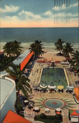 The Ritz Plaza Hotel - Pool & Cabana Club - Directly on the Ocean Postcard