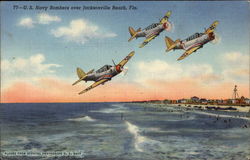 U.S. Navy Bombers over Jacksonville Beach, Fla Postcard
