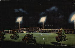 A View of the Armco Baseball Field at Night Middletown, OH Postcard Postcard