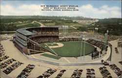 Milwaukee County Stadium Wisconsin Postcard 