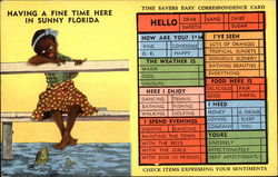 Having a Fine Time here in Sunny Florida Black Americana Postcard Postcard