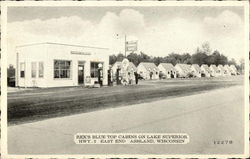 Rex's Blue Top Cabins on Lake Superior - Hwy 2 East End Postcard