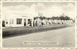 Rex's Blue Top Cabins on Lake Superior - Hwy 2 East End Postcard