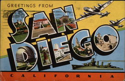 Greetings From San Diego Postcard