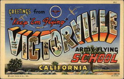 Greetings from Keep 'Em Flying Army Flying School Postcard
