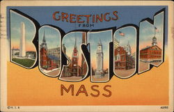 Greetings from Boston, Massachusetts Postcard