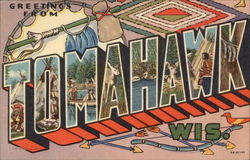 Greetings from Tomahawk Postcard