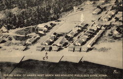 Aerial View of Hawks Nest Beach and Athletic Field Postcard