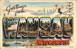 Greetings from Wausau, Wisconsin Postcard Postcard