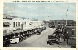 Main Street Looking East From Stone Fort Theatre Postcard