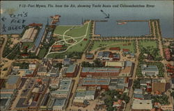Aerial View of Yacht Basin and Caloosahatchee River Postcard