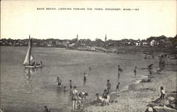Back Beach, Looking Toward the Town Postcard