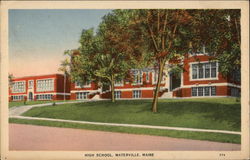 High School Waterville, ME Postcard Postcard