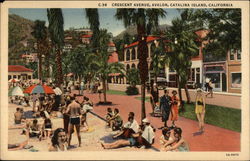 Crescent Avenue, Avalon Santa Catalina Island, CA Postcard Postcard