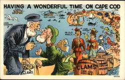 Having a Wonderful Time on Cape Cod Postcard