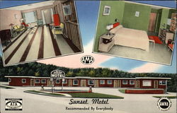 Sunset Motel Custer, SD Postcard Postcard