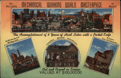 Dic Dillon's Mechanical Working World Masterpiece In Wood East Liverpool, OH Postcard Postcard