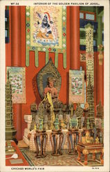 Interior of the Golden Pavilion of Jehol, Chicago World's Fair Postcard
