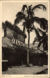 Entrance to Seminole Indian Village - "A Century of Progress" Postcard