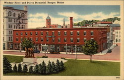 Windsor Hotel and Pierce Memorial Postcard