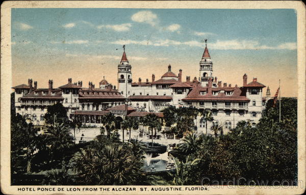 Hotel Ponce de Leon from the Alcazar St. Augustine Florida
