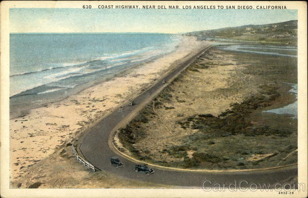 Coast Highway near Del Mar, Los Angeles to San Diego California