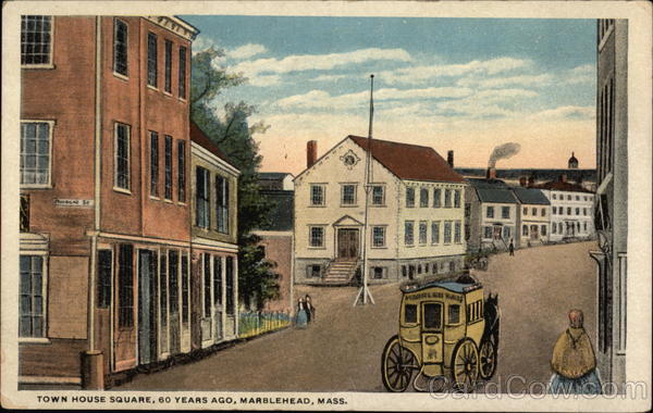 Town House Square, 60 Years Ago Marblehead Massachusetts