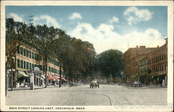 Main Street Looking East Greenfield Massachusetts