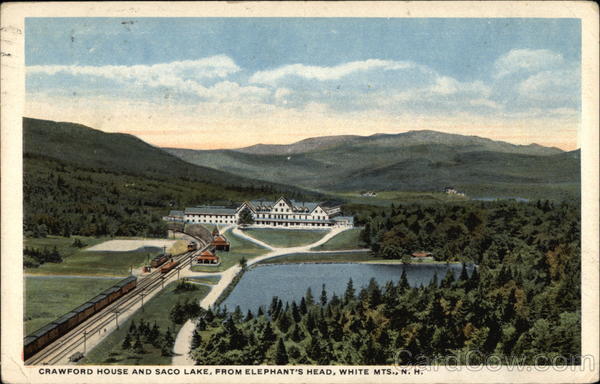 Crawford House and Saco Lake, from Elephant's Head White Mountains New Hampshire