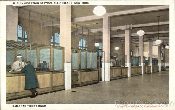 U.S. Immigration Station, Ellis Island, Railroad Ticket Room New York