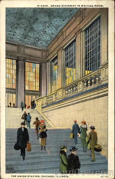 Grand Stairway in Waiting Room, The Union Station Chicago Illinois