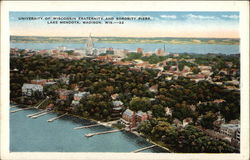 University of Wisconsin Fraternity and Sorority Piers, Lake Mendota Madison, WI Postcard Postcard